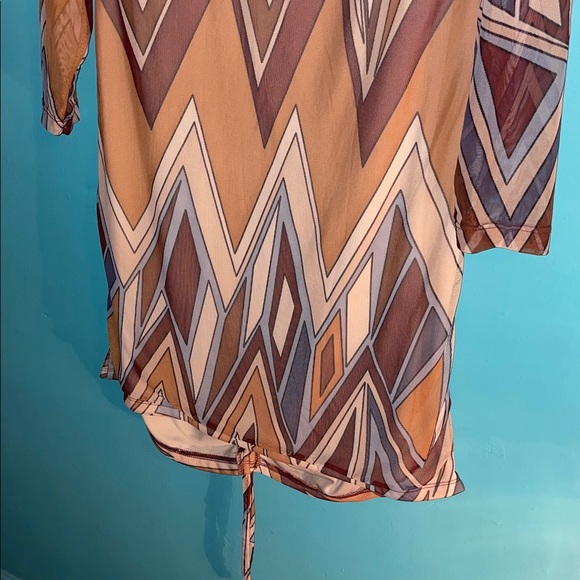 Jolie&Joy brown and tan chevron women’s dress  size large - Picture 9 of 12